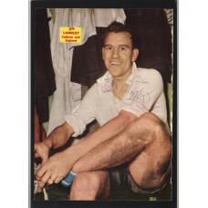 Signed picture of Fulham footballer Jim Langley 